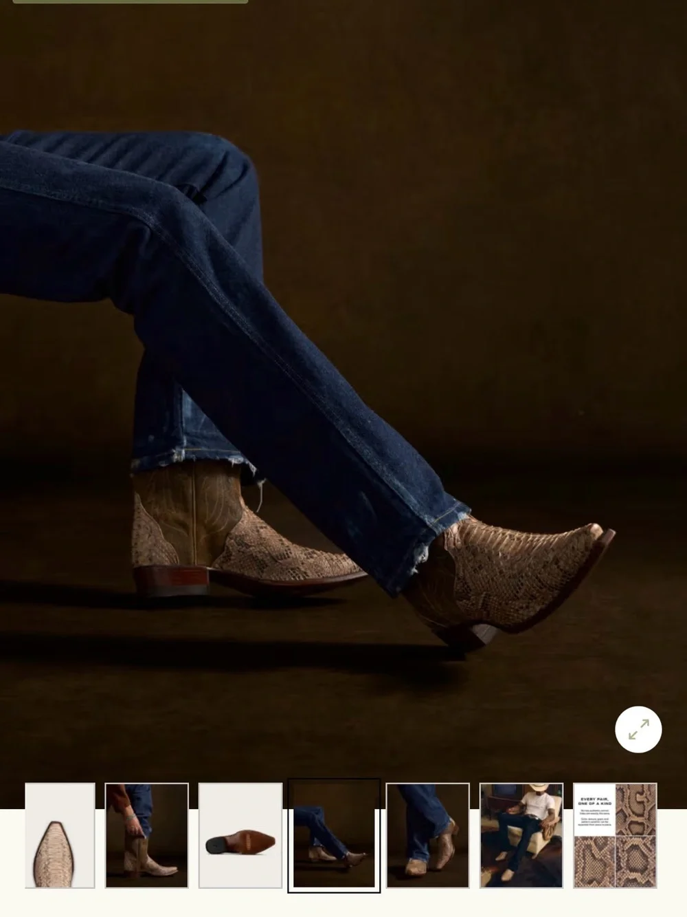 Tecovas The Garrett Invasive Python Color Mangrove Limited Edition - 12.5 D